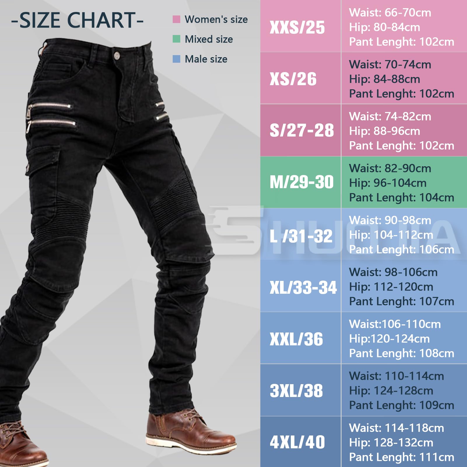 Uomo Moto Pantaloni Jeans con Protezione Motorcycle Biker Pant 4 X Attrezzature di Protezione