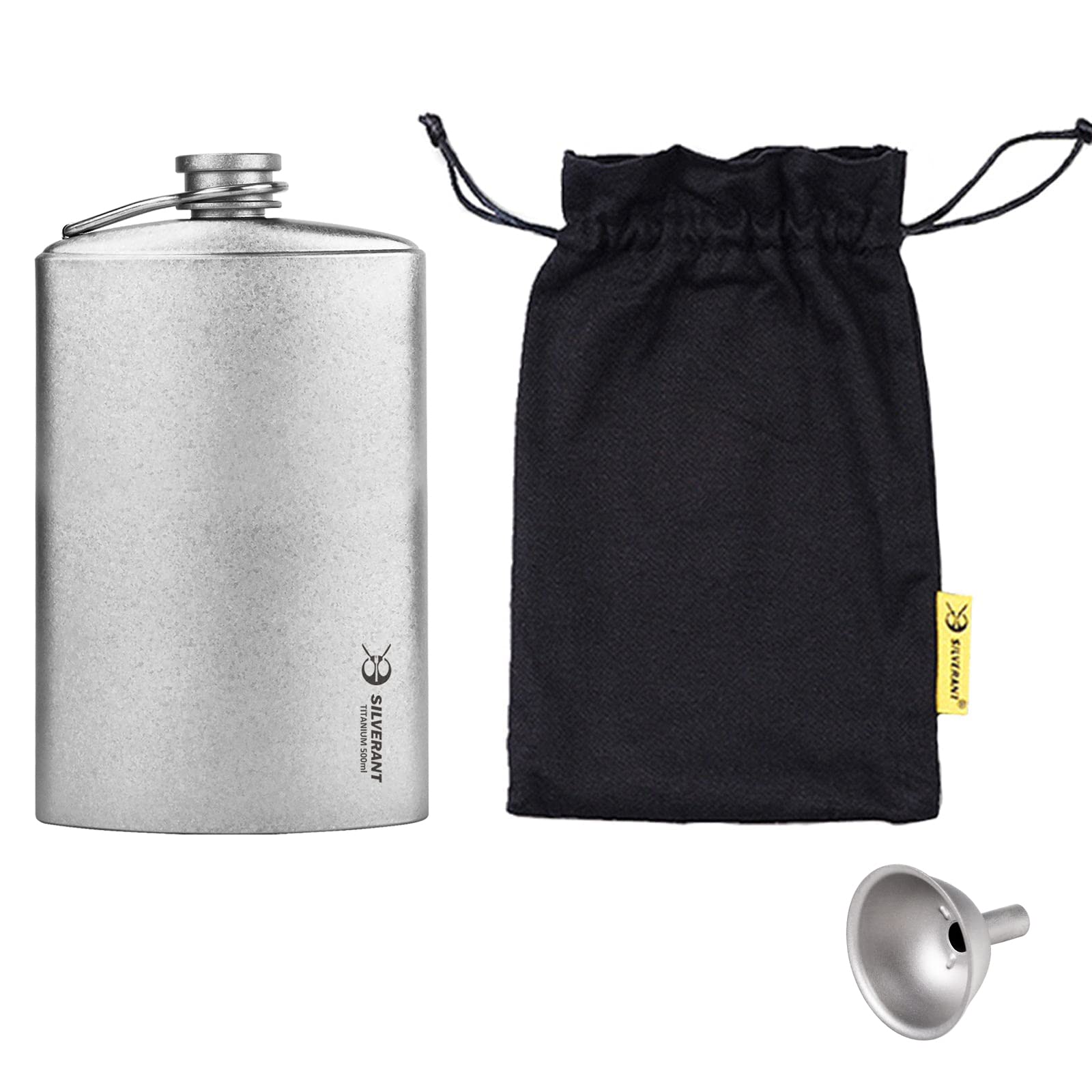 Amazon.co.jp: SILVERANT チタン製ヒップフラスコ 500ml