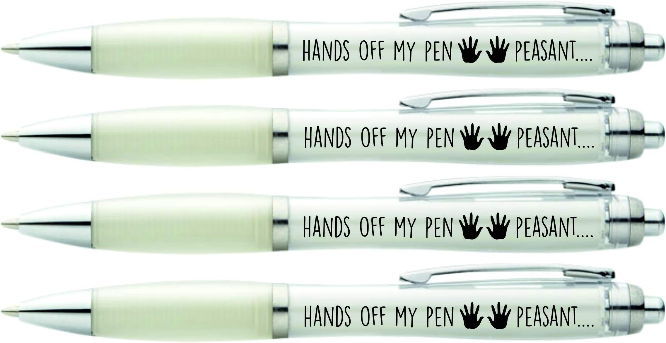 Hands Off ® MY PEN PEASANT 4 x PRINTED PENS FOR FUN GIFT JOKE