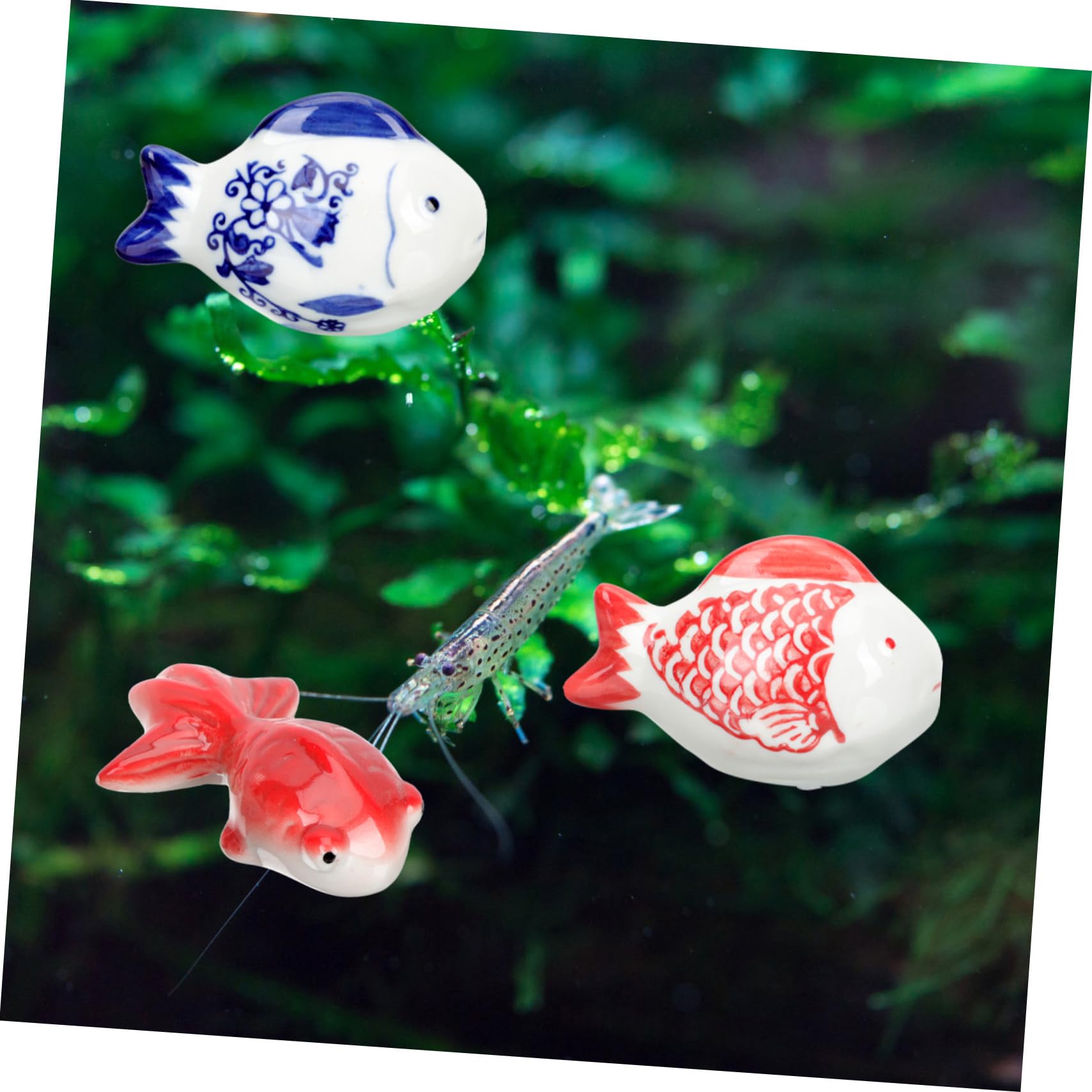PRETYZOOM 2 Series Flotante De Cerámica Flotante Artificial Adornos De Acuario Cifra Miniatura Decoración Pecera Adornos Pecera Adornos De Pecera Estatuas De Peces De Cerámica 3 Piezas*2