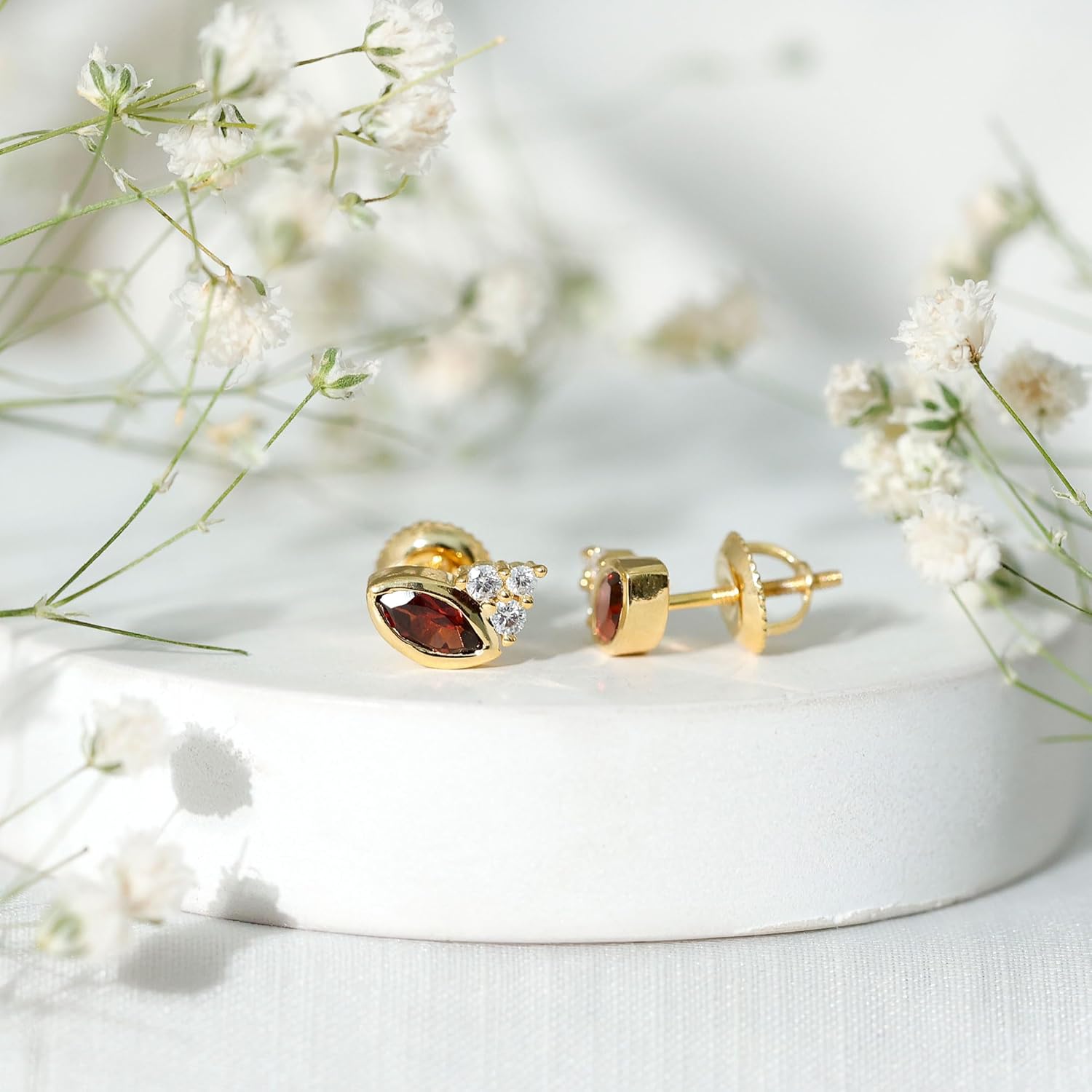 Sterling Silver Women's Marquise Stud Earrings With Diamonds | AAA Quality - Gift For Special Occasions