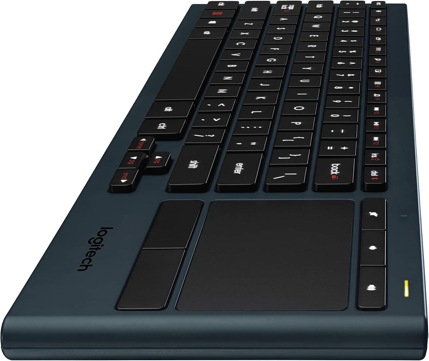 Logitech K830 Illuminated Living-Room Wireless Keyboard and Touchpad for Internet-Connected TVs (Unifying and Bluetooth) (Renewed)