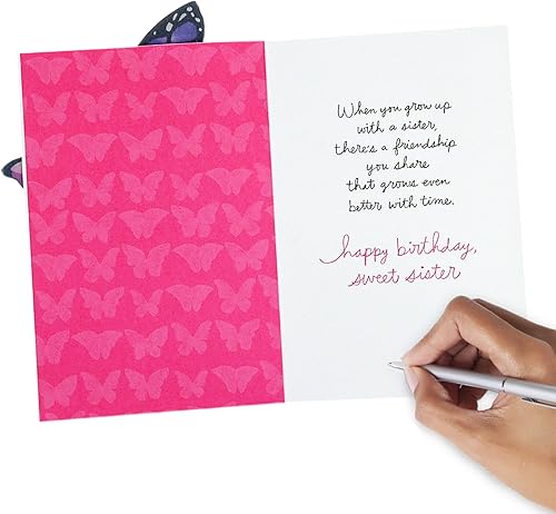 Miniatura 5 de Hallmark Tarjeta de cumpleaños exclusiva para hermana (mariposas)