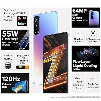 【明日朝まで】iqoo z1 5G 6/128GB　シルバー【即日発送可能】 Vivo iQOO Z1X 5G 6.57