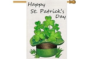 Leprechaun Hat & Clover St. Patricks Day Flag