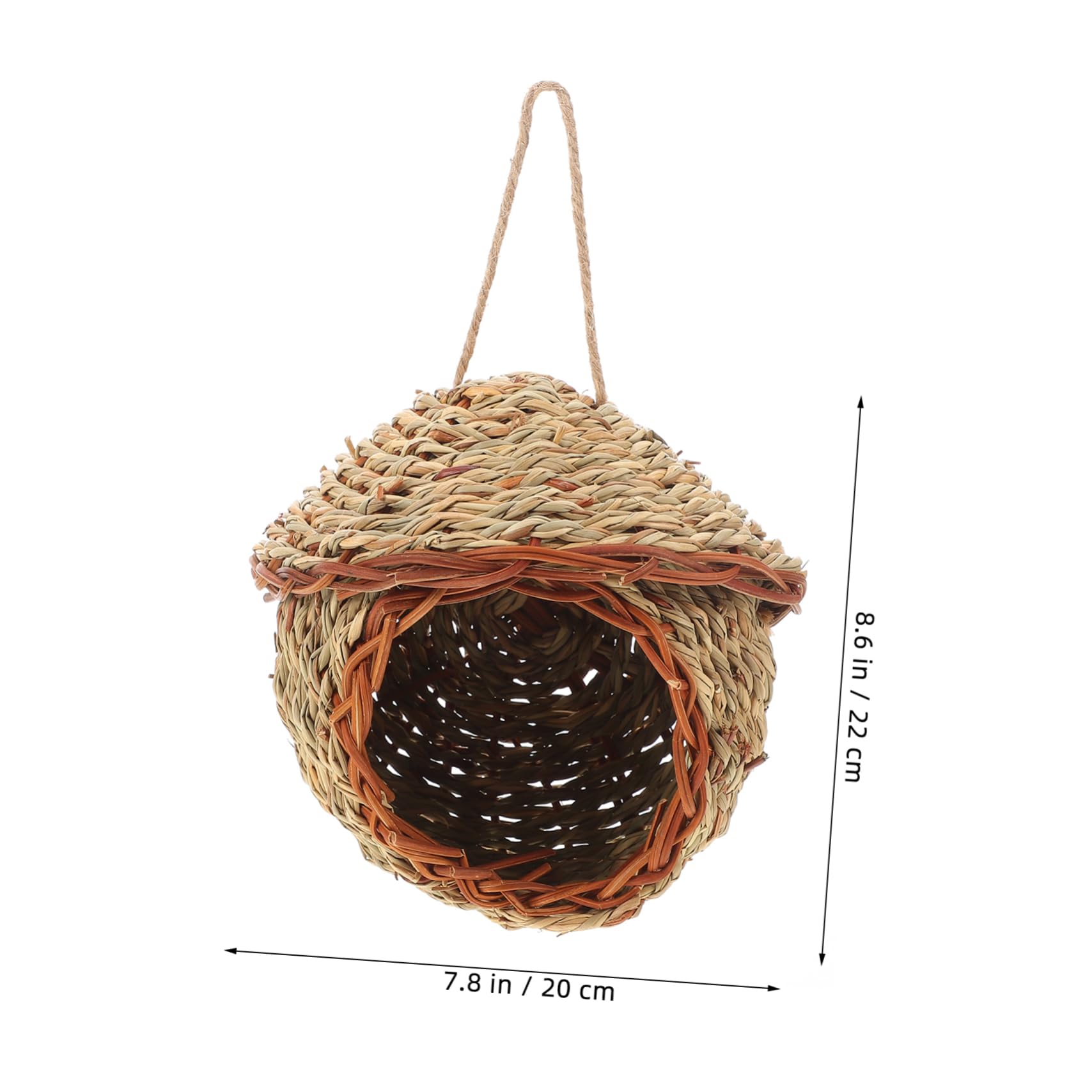 Toddmomy Handwoven Straw Nest for Small Pets Artificial Hanging Bird Nest for Parakeets and Budgerigar Natural Straw Material Cozy Home for Birds and Furry Animals