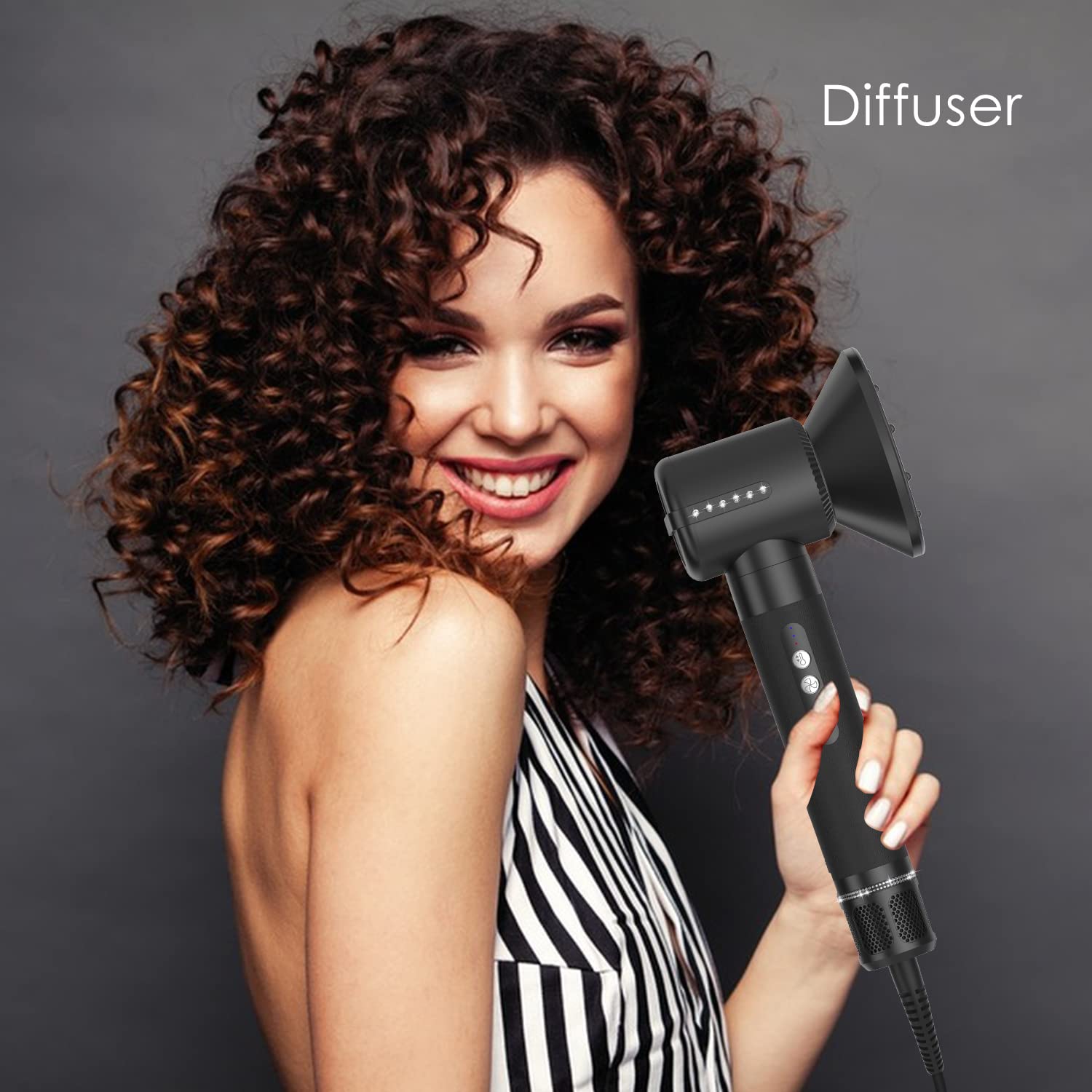 7 in 1 Hair Dryer Brush, 110,000 RPM High Speed Ionic Hair Dryer with  Diffuser, Magic Twist Air Style, Hair Straightener Brush, Air Curling Iron,  3 Temps & 3 Speeds Hair Dryer, Christm 