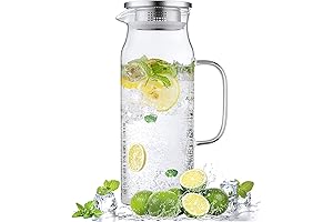 Bivvclaz Glass Pitcher with Lid and Spout - The Perfect Glass Carafe for Any Occasion