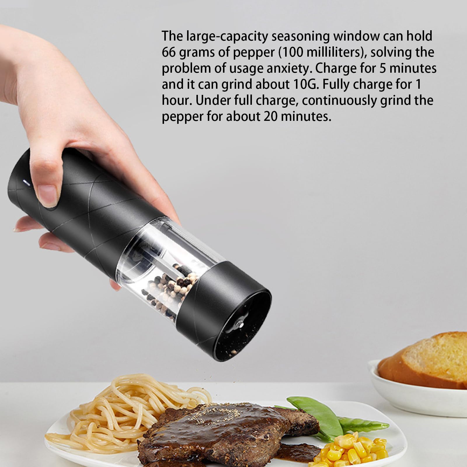 Molinillo inalámbrico recargable para café, molinillo de sal y pimienta con luz LED, para el hogar, cocinas, electrodomésticos, molinillo de café