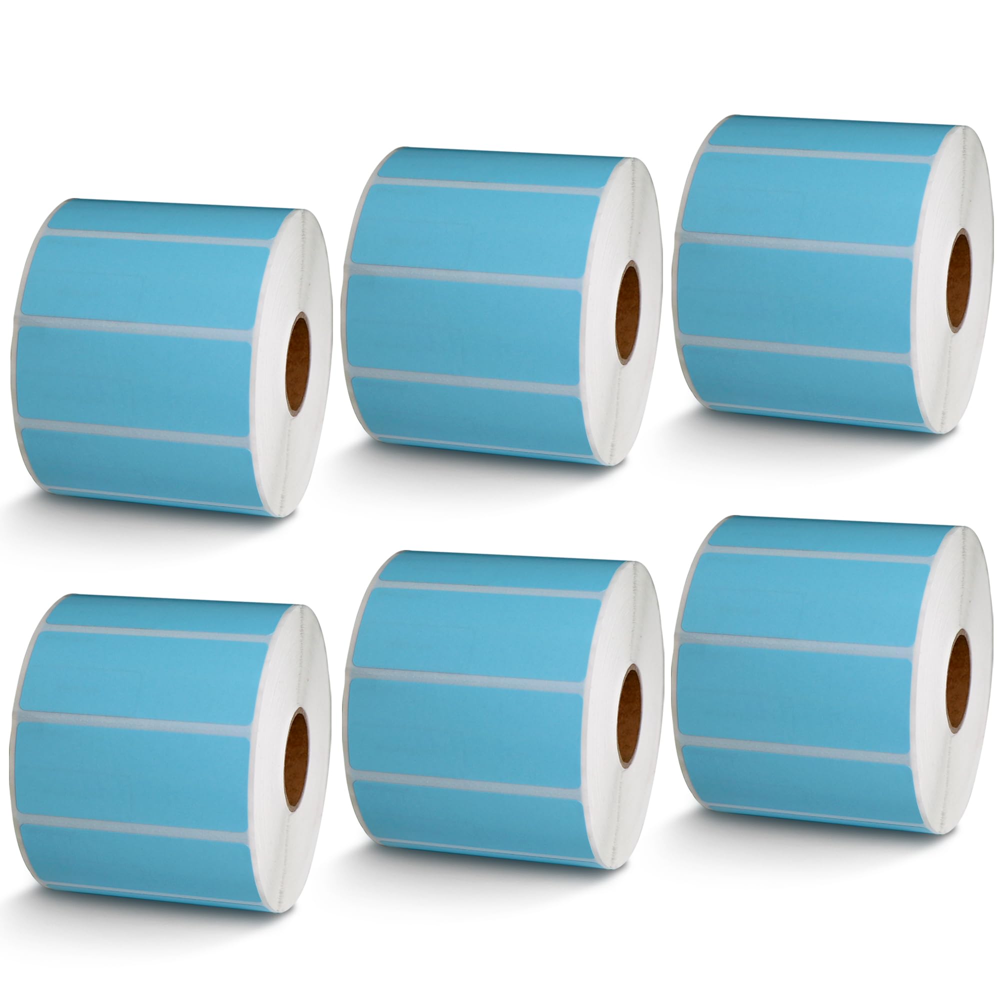 BETCKEY - Etiquetas multiusos y de código de barras de 2.5 x 1 pulgada compatibles con impresora de etiquetas Zebra & Rollo, adhesivo de alta calidad y perforadas [azul claro, 6 rollos, 8280