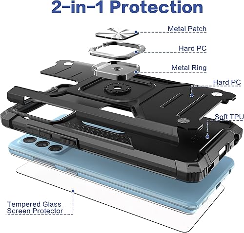 Miniatura 6 de IDYStar Funda para Galaxy A52 5G con protector de pantalla, funda para Galaxy A52 5G, a prueba de caídas a prueba de golpes con soporte de montaje