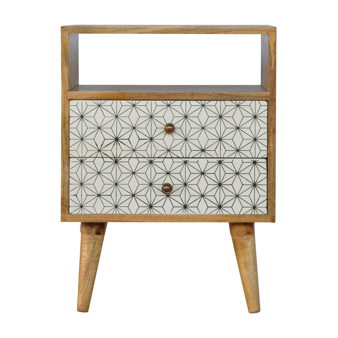 Artisan Furniture Cabinet with Drawers, Mango Wood, Oak/Screen Print, Single-image-44