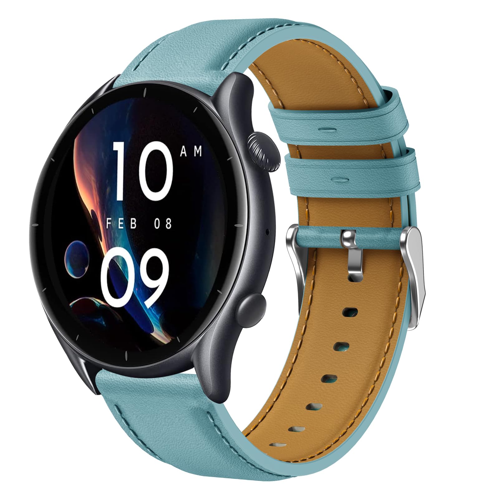 Correa para Amazfit GTR 2 Pulsera, 22mm Correa de Reloj de Cuero Repuesto para Amazfit GTR 3, GTR 3 Pro, GTR 4, GTR 2e, GTR 47mm, Amazfit Stratos, Amazfit Pace, Amazfit Balance, Amazfit Bip 5, Bip 6