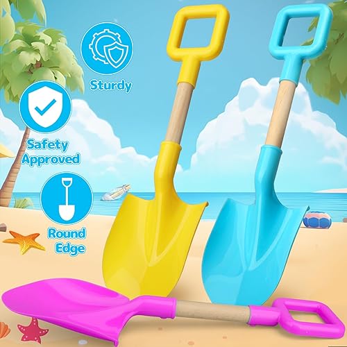 Miniatura 4 de Juguetes de arena de playa, palas de 16 pulgadas para niños y adultos, pala de pala de 16 pulgadas, herramientas de jardinería, kit de caja de