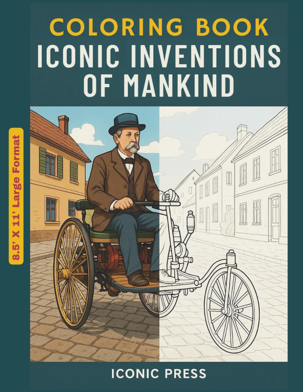Coloring Book - Iconic Inventions of Mankind - 8.5' x 11' Large Print Format: A Coloring Adventure Through the Greatest Human Breakthroughs (Astronomy for All)