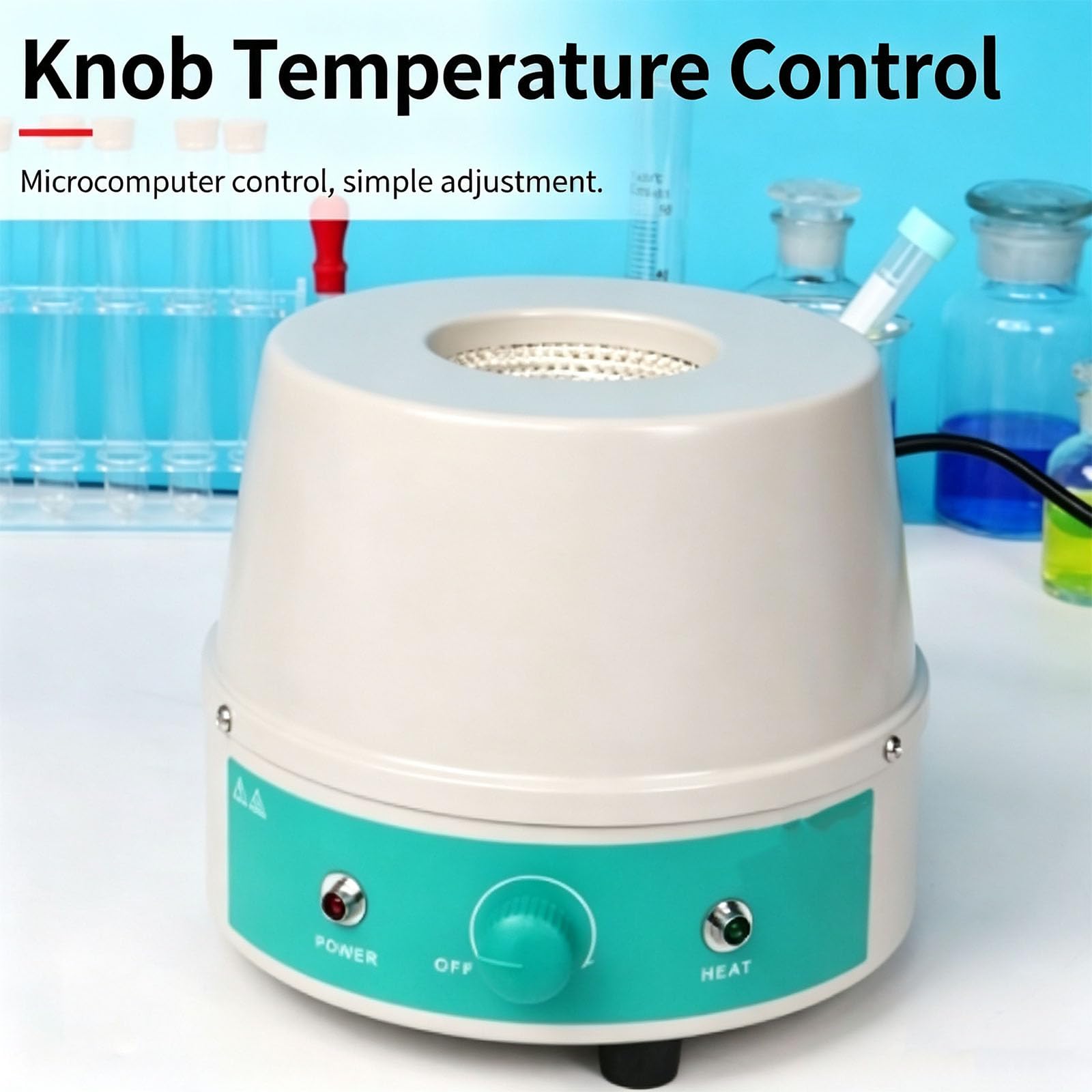 Mantello Riscaldante Da Laboratorio Da 1000 Ml, Mantello Riscaldante Elettrico Con Agitatore, Controllo Della Temperatura Tramite Manopola, Regolazione Continua, Funzionamento Semplice, Per Il