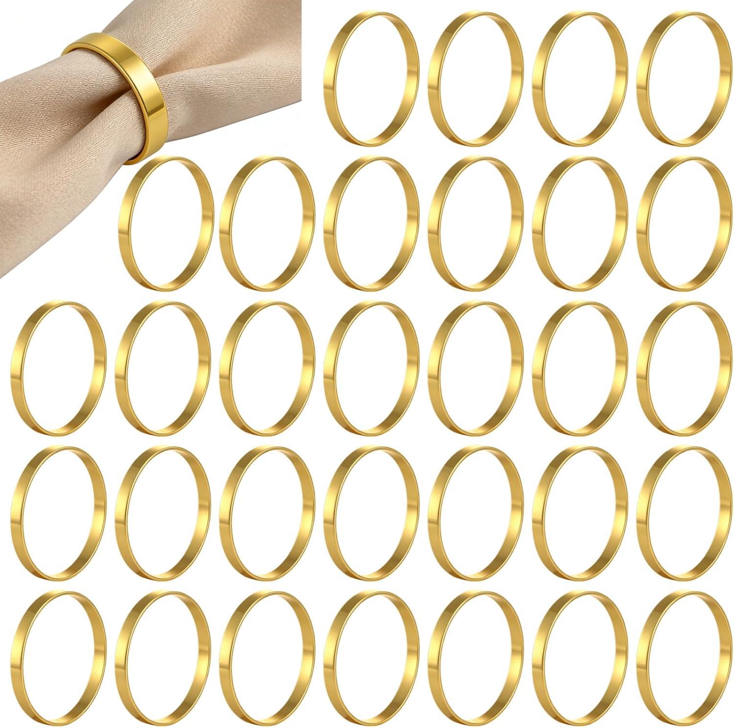 Amazon Gold Rings Amazon.com: 100 Pcs Gold Napkin Rings, 1.6 x 0.2 in Metal Napkin ...