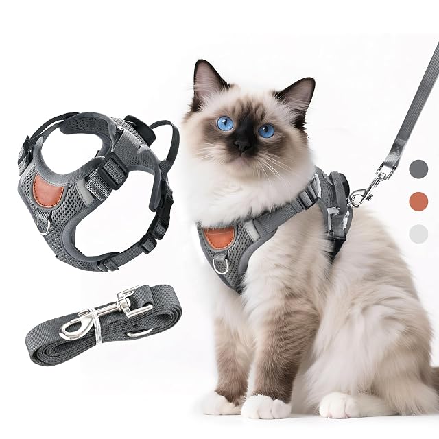 LUOJINYI Arnés ajustable para gatos con correa, a prueba de escapes