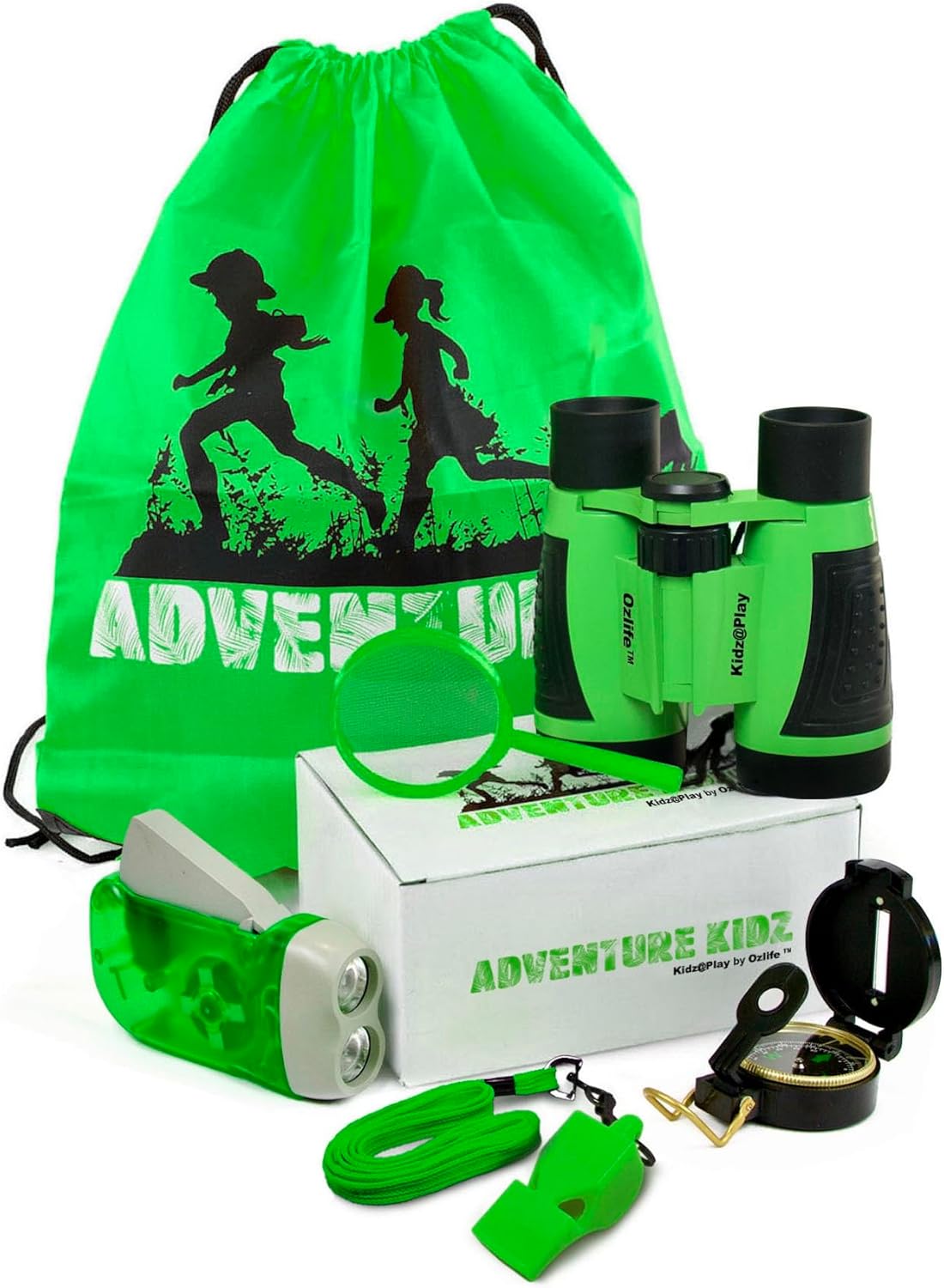 Adventure Kidz Outdoor Exploration Kit, Children’s Binoculars with Case, Flashlight, Compass, Whistle, Magnifying Glass, Backpack. Great Kids Gift Set for Camping, Hiking, STEM and Pretend Play Adventure Kidz Outdoor Exploration Kit, Children’s Binoculars with Case, Flashlight, Compass, Whistle, Magnifying Glass, Backpack. Great Kids Gift Set for Camping, Hiking, STEM and Pretend Play