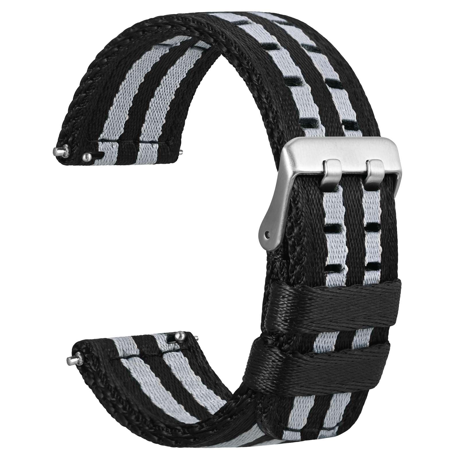 WOCCI Double Holes Nylon Watch Bands, Silky Nylon Straps, Quick Release, Compatible Watch Lug Width 18mm 20mm 22mm