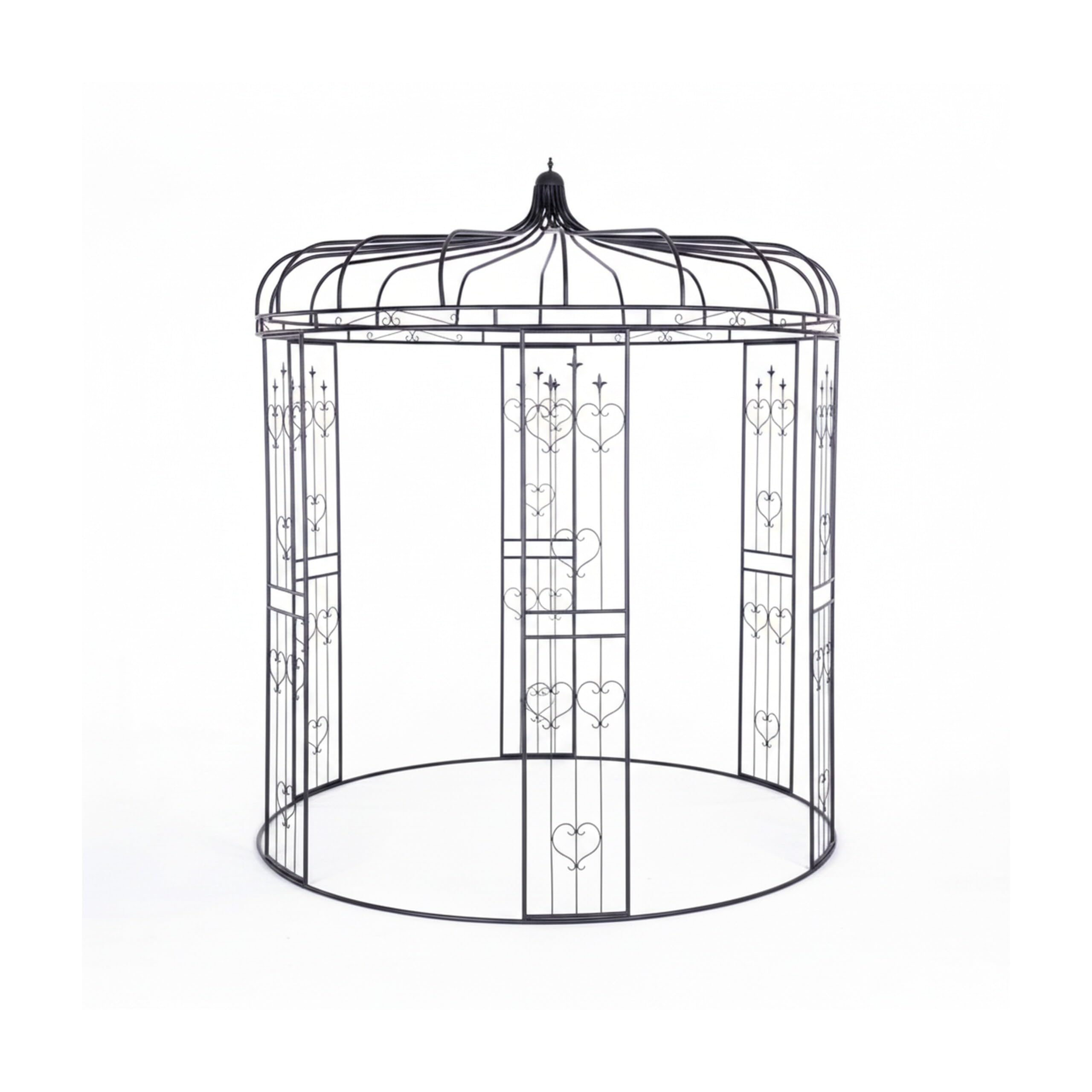 Relaxdays Pavillon à Roses en métal, 271 x 232 cm, Noir, Arceau de Jardin Vintage pour Plantes grimpantes