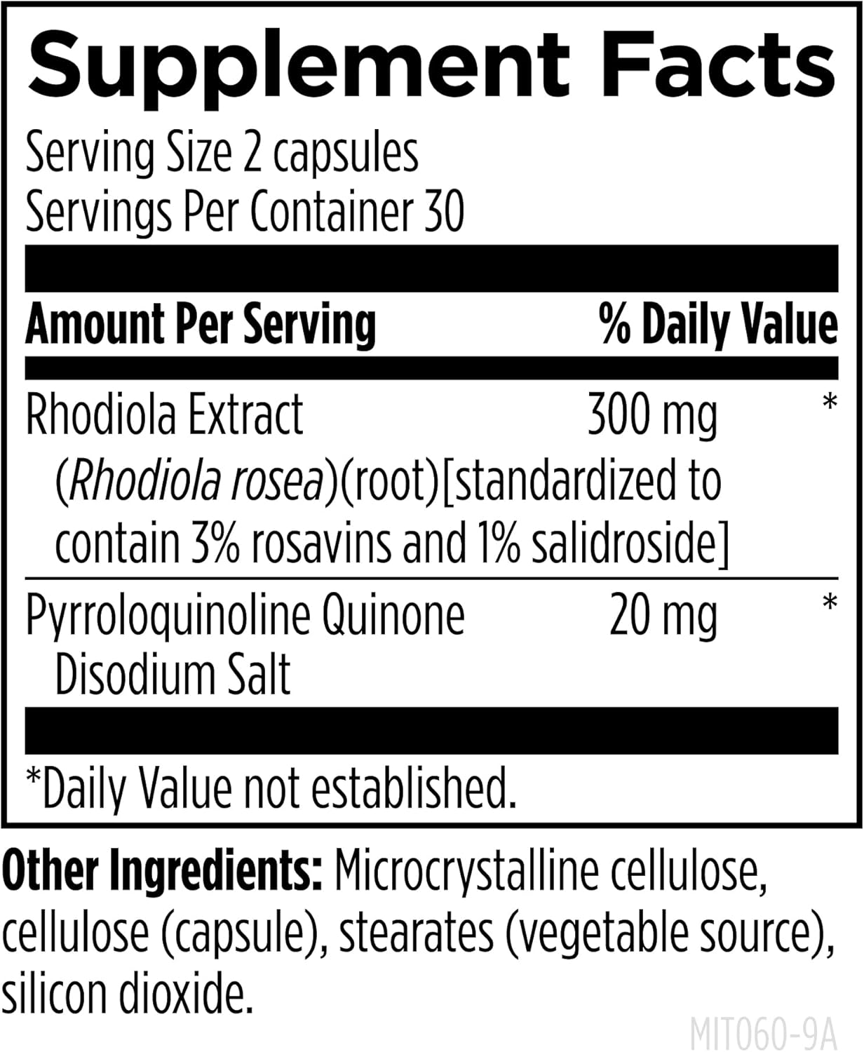 Designs for Health Mitochondria Energy Formula with Bio-PQQ - Mito-PQQ Rhodiola + 20mg PQQ (Pyrroloquinoline Quinone) Supplement - Supports Mitochondrial Biogenesis + Healthy Aging (60 Capsules) - Image 3