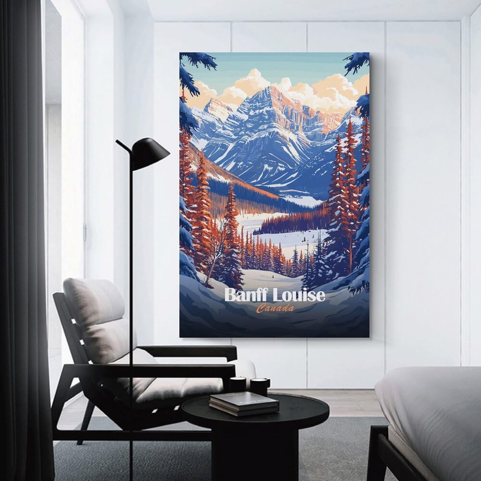 Junmoney Banff Louise, Canada Home Decor Wall Art, 24x36inch(60x90cm), for New Homes, Bedrooms Or Workspaces, Gift Idea for Housewarming And Birthdays