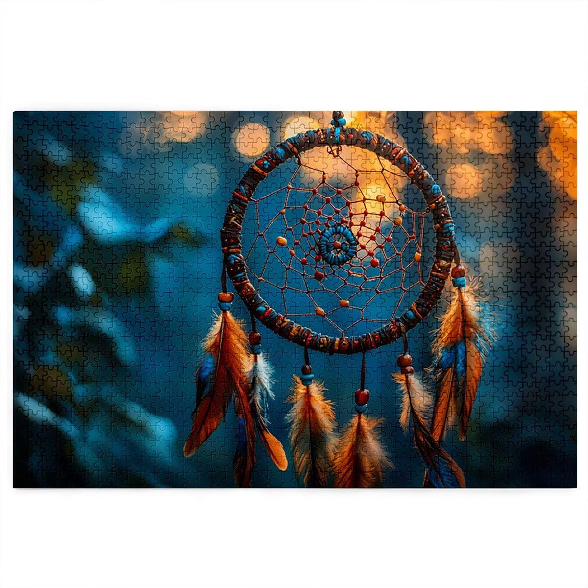 Puzzle 2000 sztuk dla dorosłych, motyw łowcy marzeń łowcy dla dorosłych, trudne drewniane łamigłówki, grube i trwałe drewno, wymagające łamanie głowy, Boże Narodzenie prezent dla kobiet, Motyw: pióro
