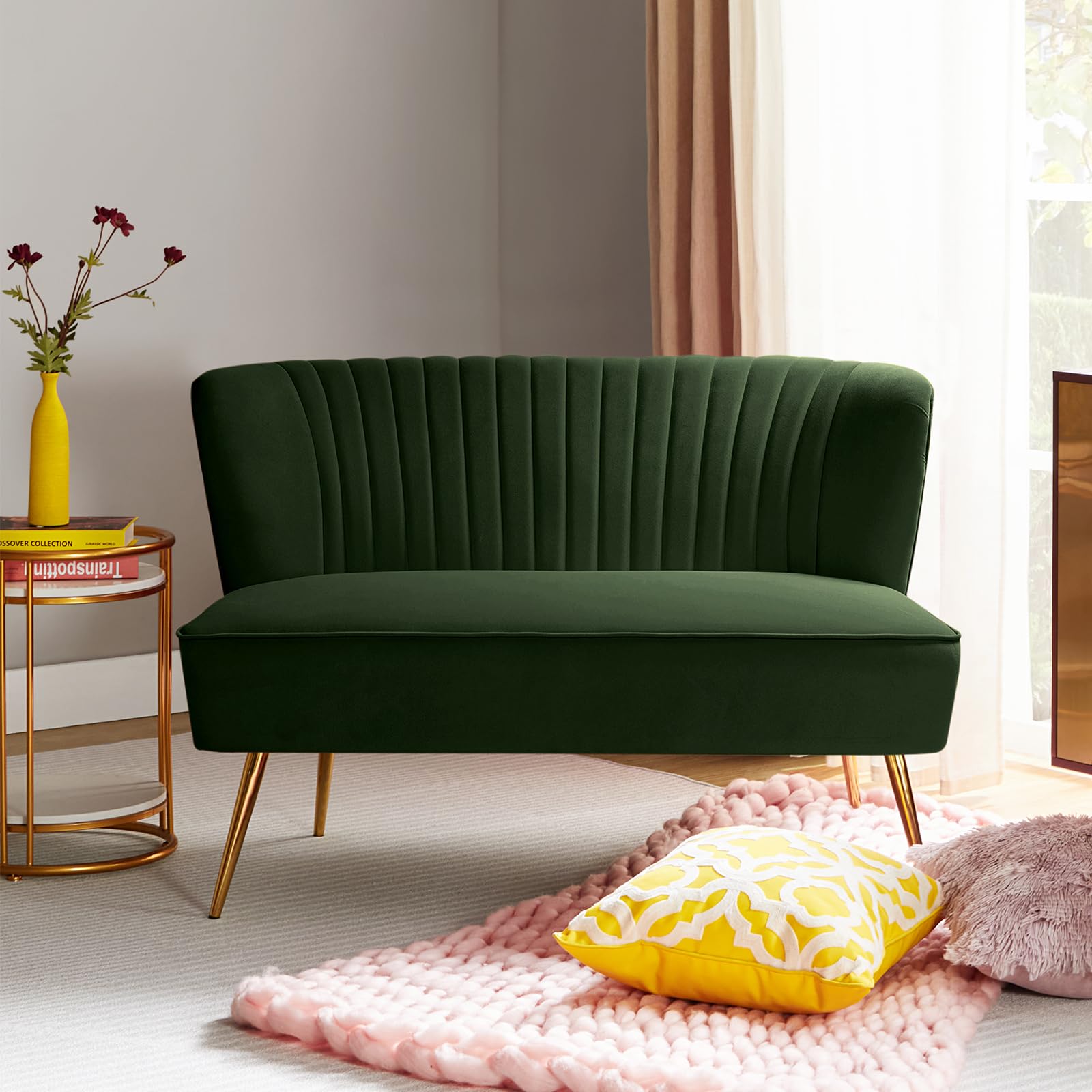 TINA'S HOME Mid-Century Velvet Loveseat