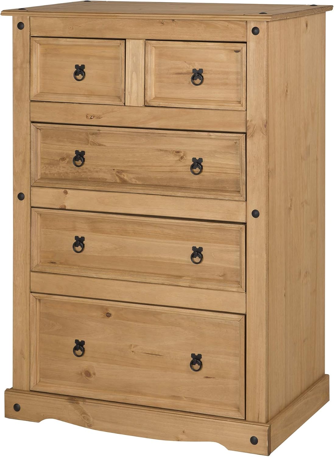 Mercers Furniture Corona Chest of Drawers 2+3 5 Drawers Solid Pine