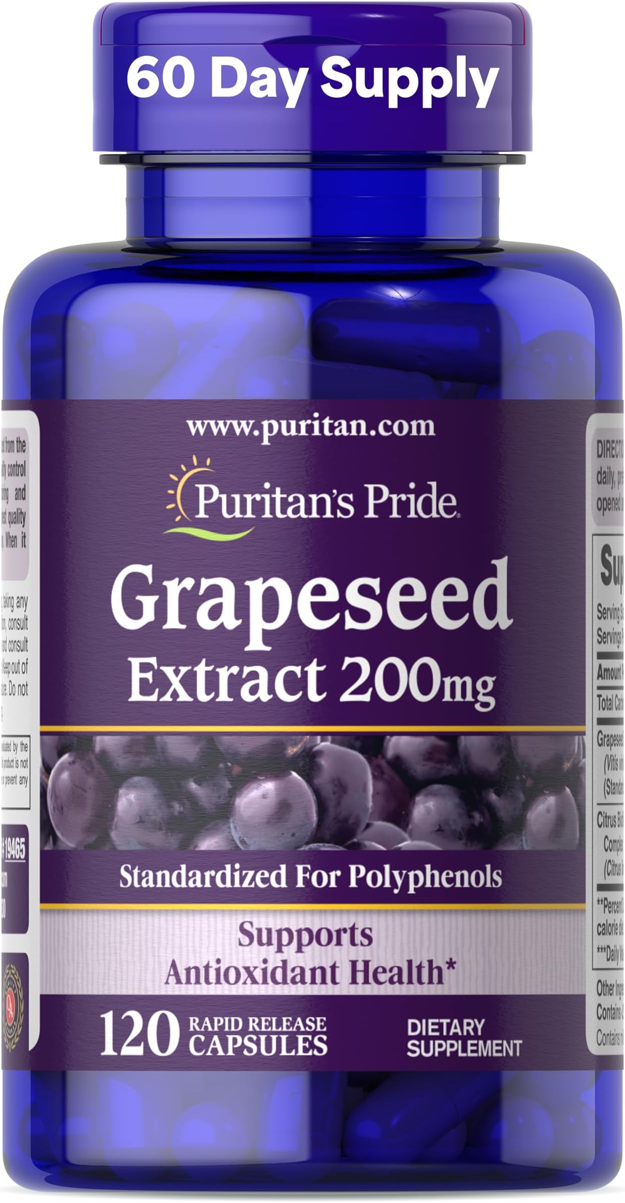 Grapeseed Extract 200 Mg Capsules, 120 Count