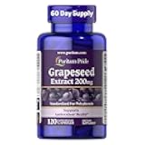 Grapeseed Extract 200mg, Dietary Supplement for Antioxidant and Heart Health Support, 2 Month Supply, 120 Rapid Release Capsules