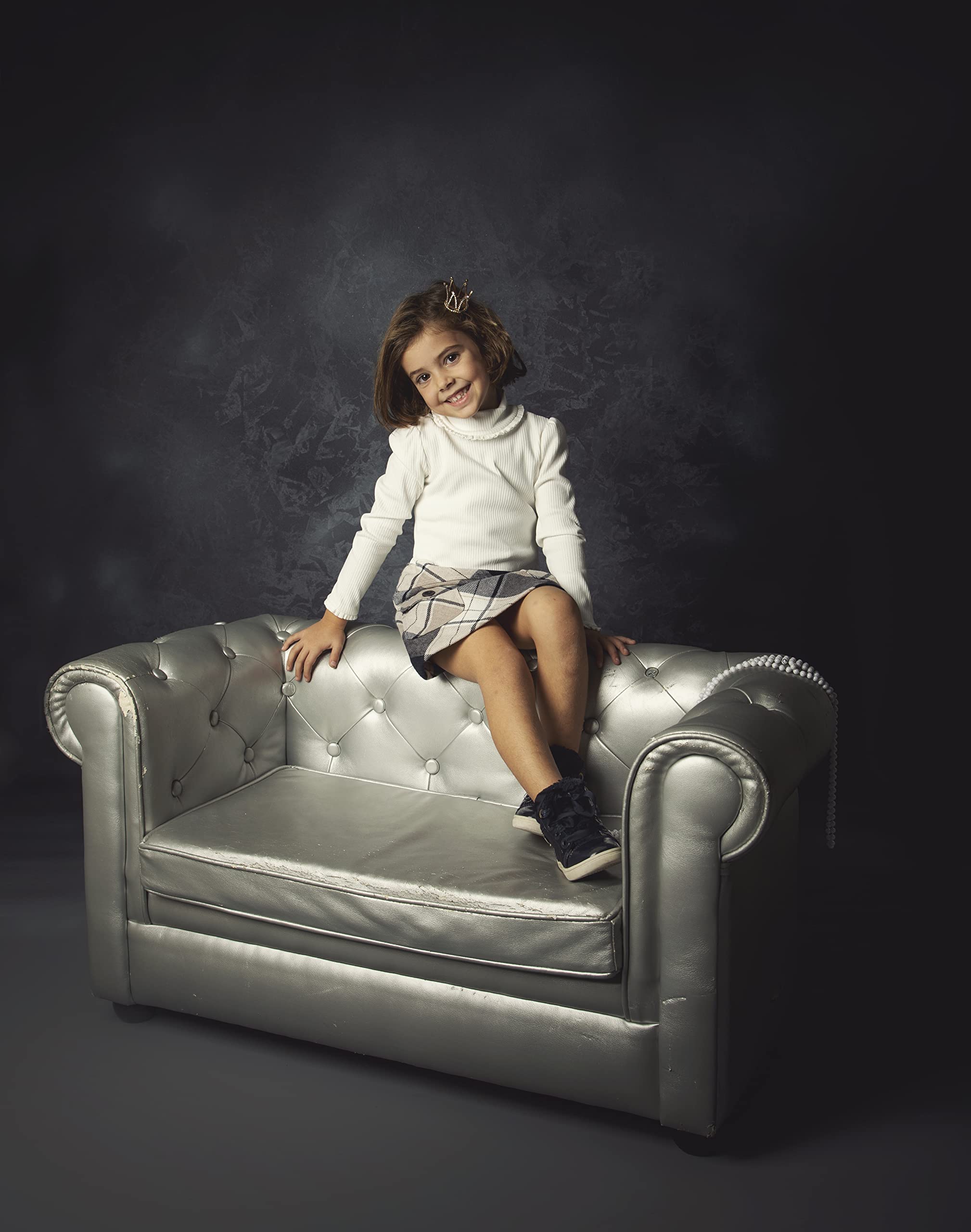 Toile de Fond pour la Photographie et la vidéo, Fond Photographique Professionnel, Abstrait Gris Plus Blanc réversible, 240x305 cm