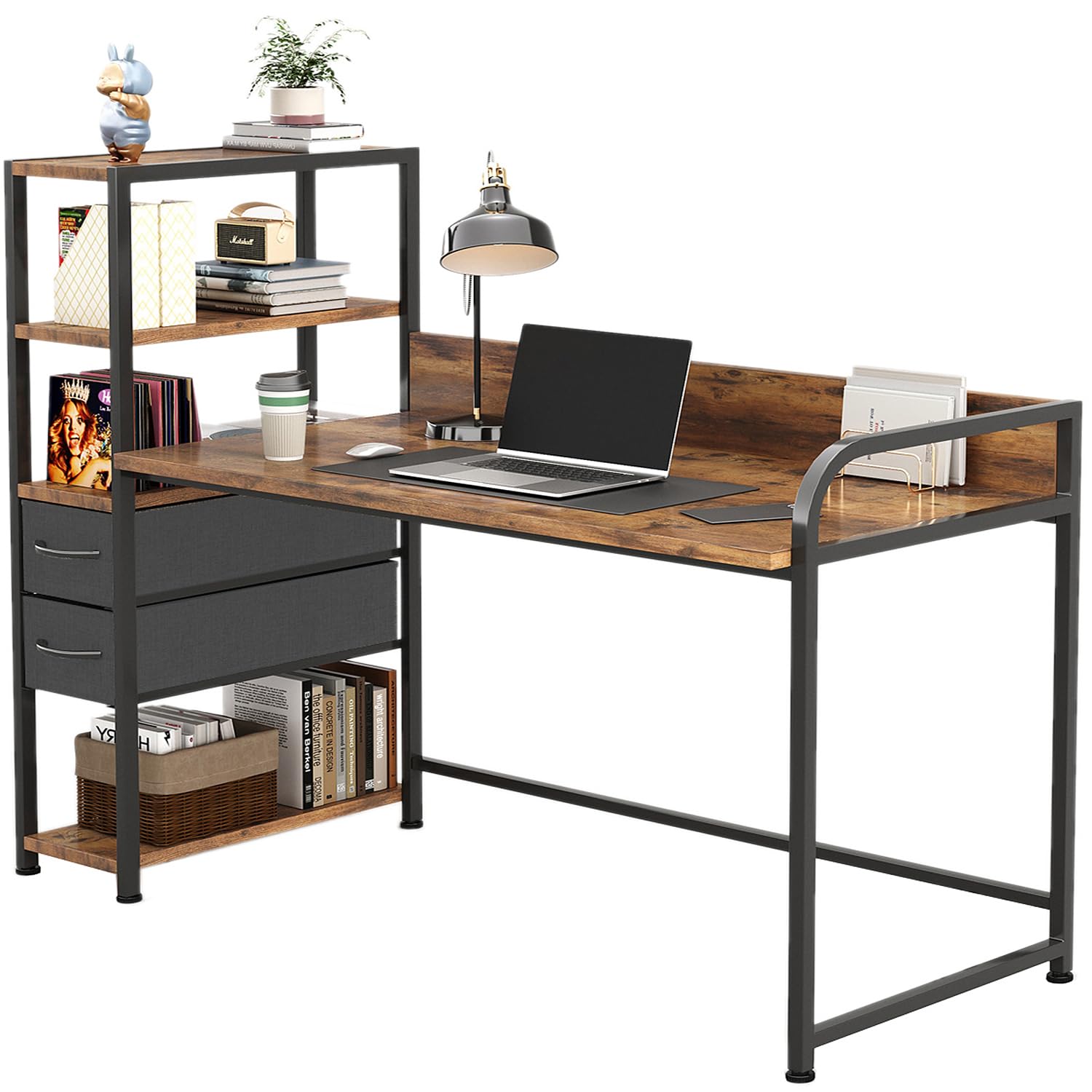 55-inch-small-computer-desk-with-2-non-woven-drawers-and-4-storage