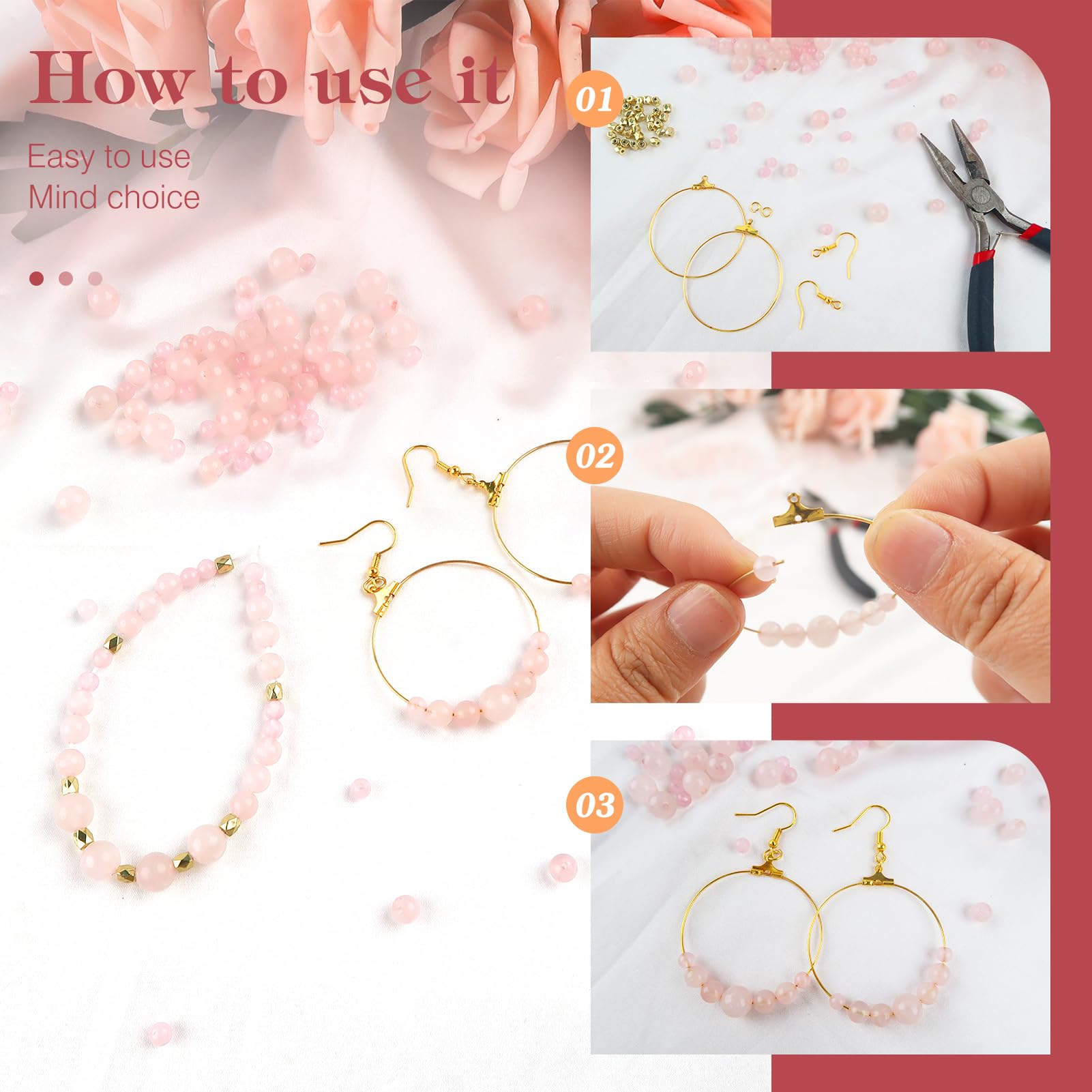 Madagascar Rosa Naturale Perle Di Quarzo Strads, Grado Ab, Tondo, 8mm, Foro: 1 Mm, Circa 48pcs Filo, 15~16 Pollice - Foto 9