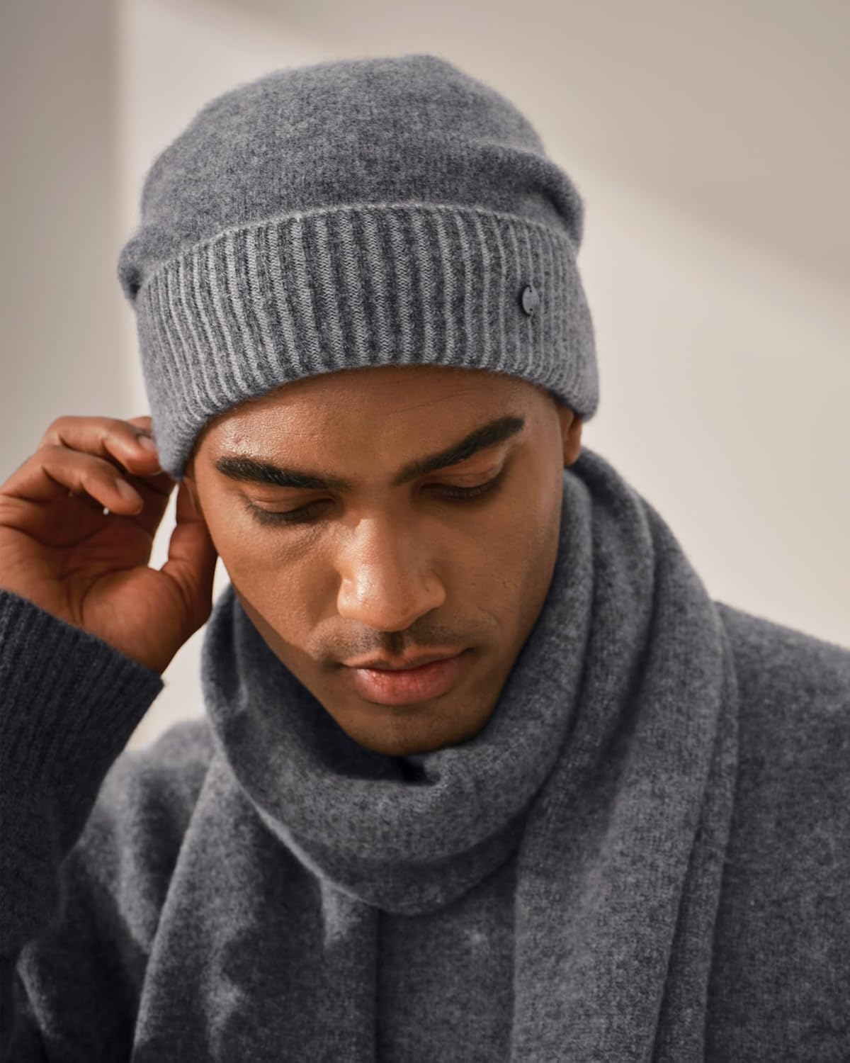 KVSS 100% Pure Cashmere Beanie Hat and Scarf Set for Women & Men Fuzzy Knit Winter Warm Set | Luxury from Inner Mongolia - Image 3