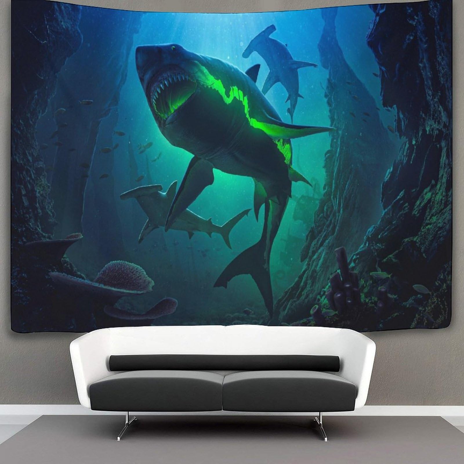kaiyun Shark Tapestry,Animal Wall Hanging,Wall Art for Bedroom Aesthetic Home Decoration for Living Roombedroom 70cmx100cm
