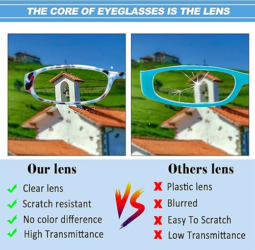 Miniatura 7 de Anteojos de lectura, 5 pares con bisagras de resorte, cómodas para lectores a la moda, hombres y mujeres