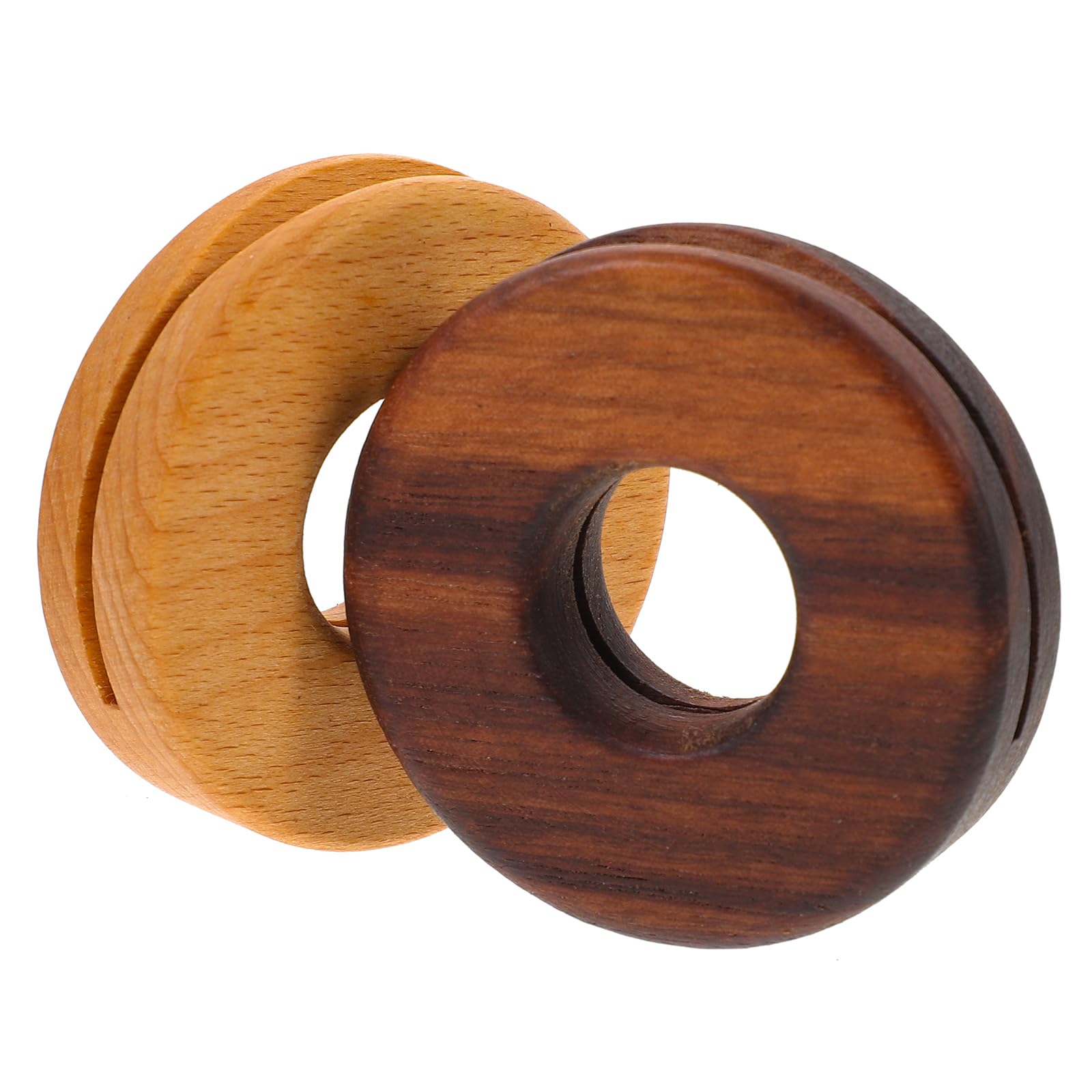 LIFKOME 2pcs Food Bag Sealing Clips, Stainless Steel Sealing Clips, Wood Color, 5x5cm, Brown