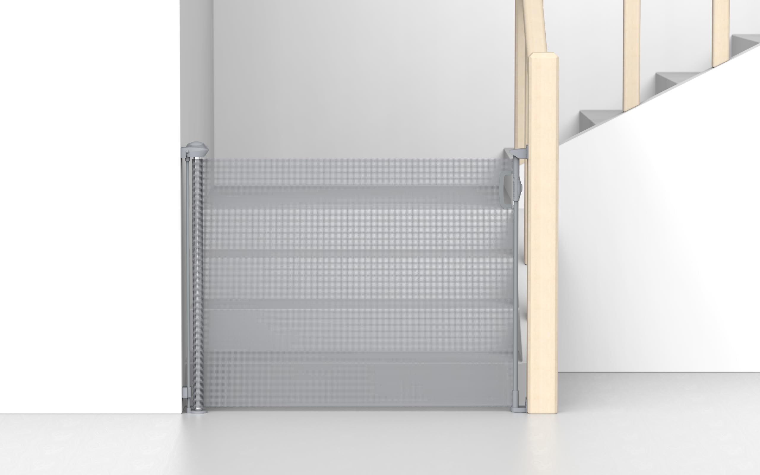 Kids Station Retractable Safety Gate for Kids - Barrier Fence - Safety Gate for Door&Hallways - Dog Gate with Easy Walk-Thru - Height 90cm or 2.9ft - Expandable to 140cm or 4.6ft (Grey)