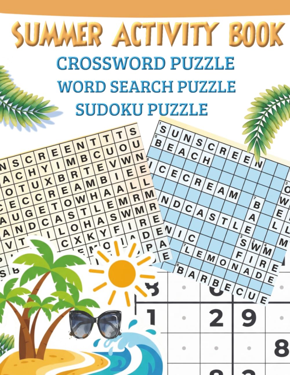 Summer Activity Book for Adults: 100+ Puzzles Including Word Search, Sudoku, and Crosswords | Large Print Summer Brain Games for Seniors and Adults to Relax and Unwind