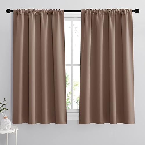 RYB HOME Cortinas opacas de 63 pulgadas de largo, aislamiento de ahorro de energía, persianas grandes para ventana, para dormitorio, sala de estar,