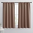 RYB HOME Blackout Curtains 95 inches Long 2 Panels Set, Farmhouse Thermal Insulated Window Curtains for Living Room Bay Window Bedroom Studio Backdrop Room Divider, Mocha, W52 x L95 inches