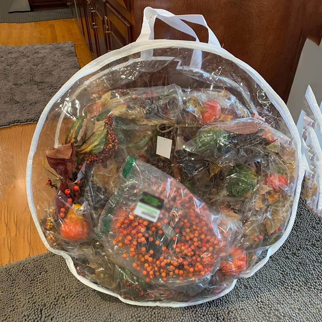 Household Storage Container for Wreath Candies Sundries Bedroom Living Room Organizer Space Saving Clear Organizing Bags Garland Container Pvc Tear