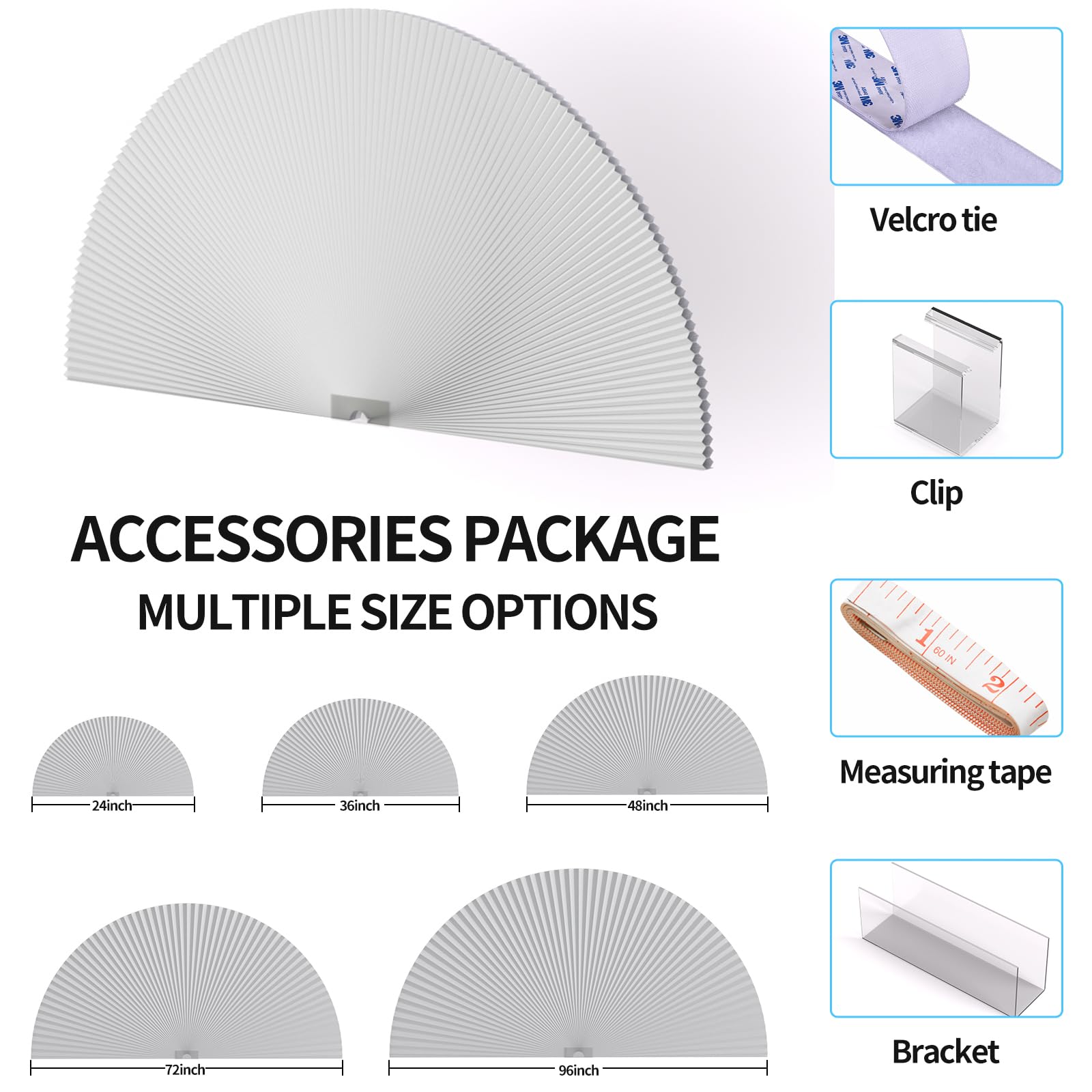 Myshade Lot de 2 stores occultants en forme d'arche pour fenêtre en demi-cercle – Stores cellulaires sans fil sans perçage pour fenêtres demi-lune en tissu nid d'abeille sans outils, faciles à