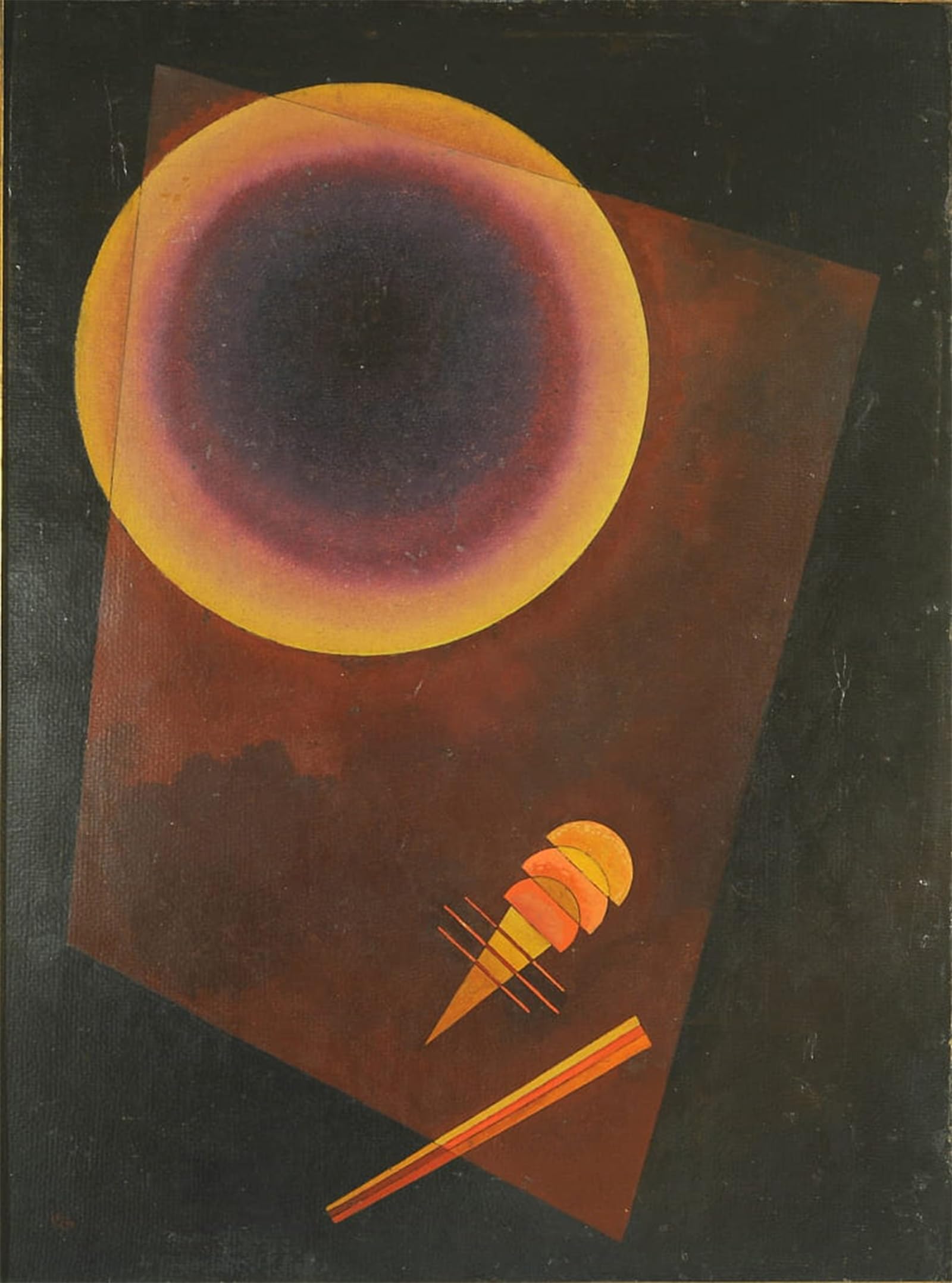 Serendipitp No Frame Abstract Painting Mural Print Picture Wall Decor Painting Circle With Brown. By Wassily Kandinsky Vintage Wall Artwork For Home Decor 60X90cm