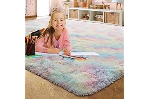 LOCHAS Luxury Fluffy Rainbow Rug - A Kaleidoscope of Coziness and Comfort