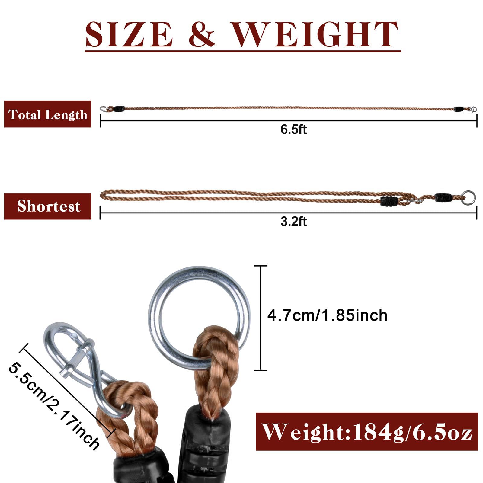 2 Piezas Cuerdas de Columpio Ajustables, 1.8 M Cuerdas de Extensión de Columpio, Flexibles Ajustables para Columpioes de Árbol Columpioes, Fácil de Instalar, para Hamacas, Columpios