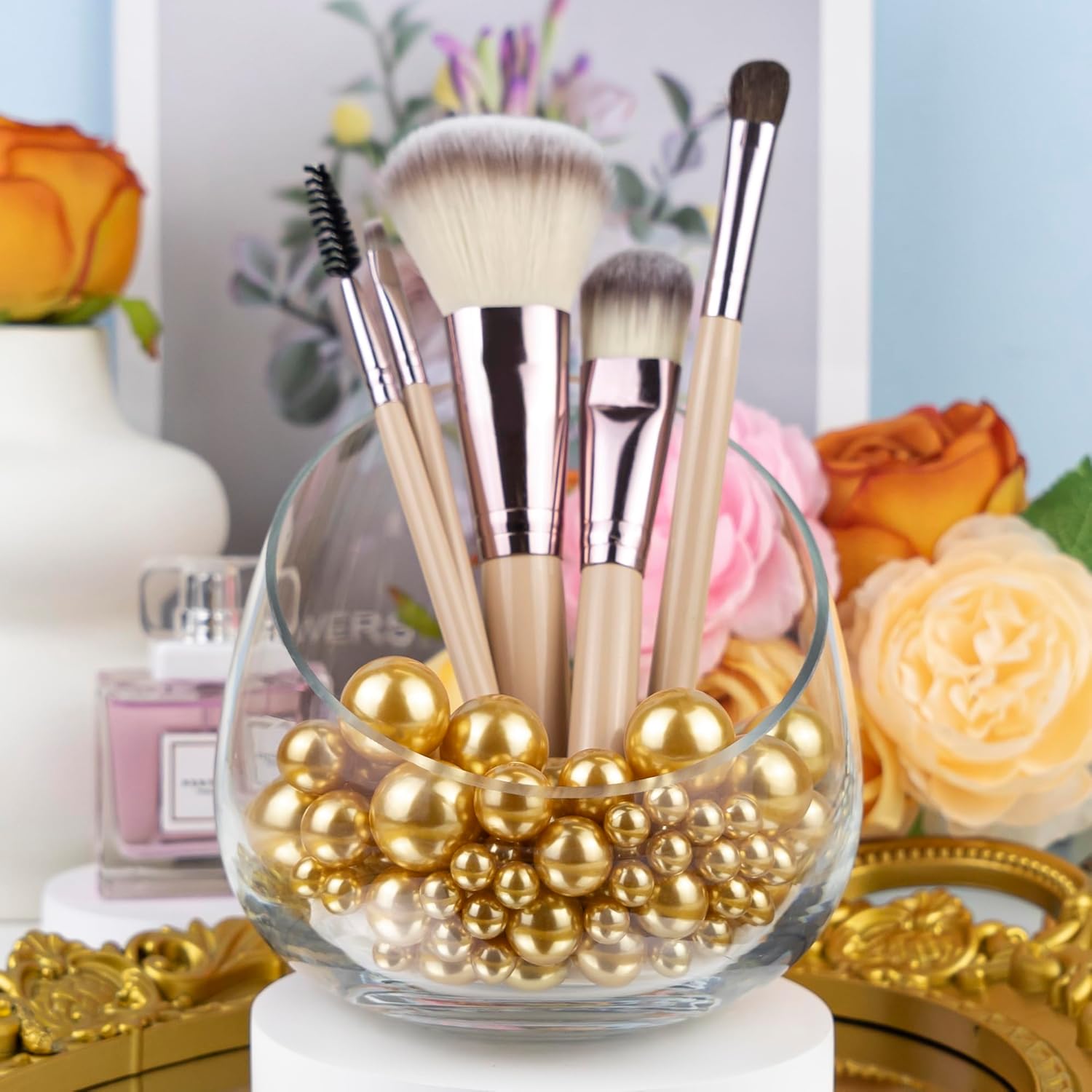 Cool Cubes Gel 150 Rose Gold Floating Pearls 800 Clear Water