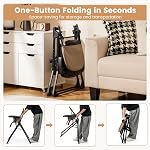 HONEY JOY High Chair, Foldable Baby Feeding Chair, Adjustable Tray & Footrest, Removable Easy-to-Clean PU Seat Cushion, 5-Point Harness, Cup Holder, Highchairs for Babies and Toddlers (Coffee)